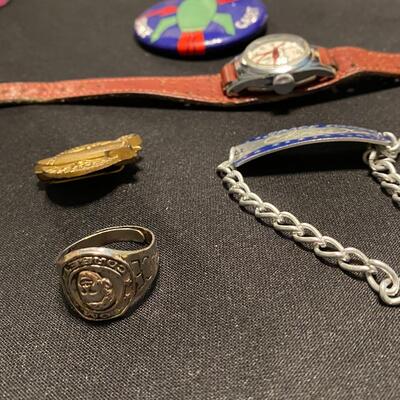 Lot of 1950s Space Cadet Space Patrol Ephemera Button Patch Pin Ring and Cards