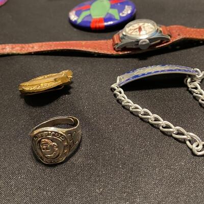 Lot of 1950s Space Cadet Space Patrol Ephemera Button Patch Pin Ring and Cards