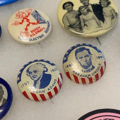 Large Lot of Antique 1900s Buttons Pins Badges and Ribbons of Television Cartoons Characters