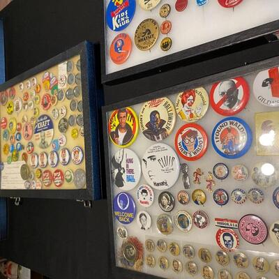 Large Lot of Antique 1900s Buttons Pins Badges and Ribbons of Television Cartoons Characters