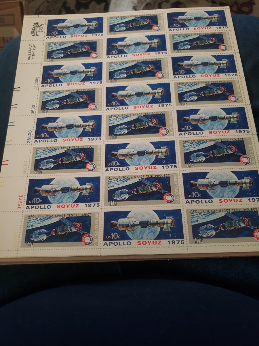 Sheet of stamps Apollo 1975