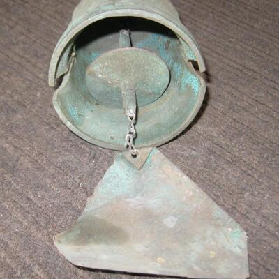 MS Studio Artisan Made Cast Bronze Wind Chime Bell Outdoor Patina