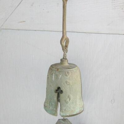 MS Studio Artisan Made Cast Bronze Wind Chime Bell Outdoor Patina