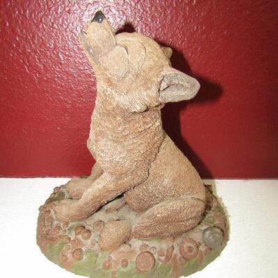 LOT 68  WOLF PUP STATUE BY CAIRNS STUDIO