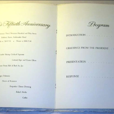 MS Bullock's Department Store 50th Annv. 1957 Banquet Program Ambassador Steuben