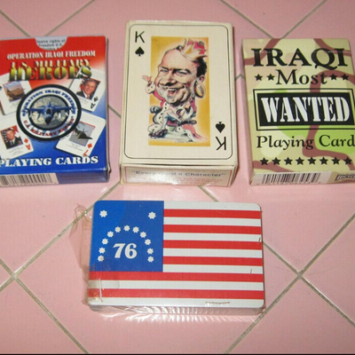 MS Lot 4 Deck Political Playing Cards Bicentennial 1971 Politicards Nixon Iraq Bush