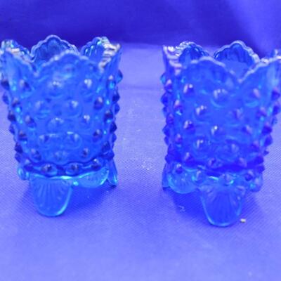 Bright Blue Tealight Candle Holders