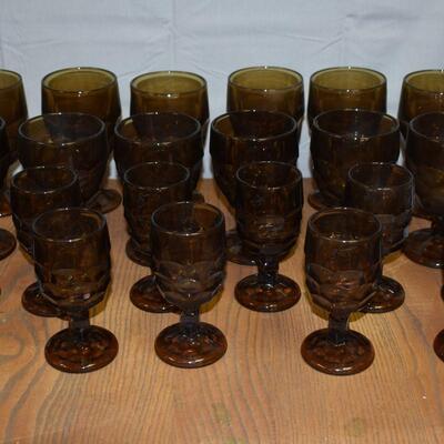 Dark brown glassware glasses