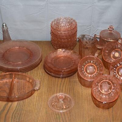 Pink Depression Glass Lot