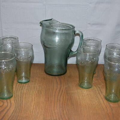 Coca-Cola Pitcher w/8 glasses