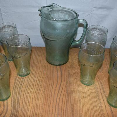 Coca-Cola Pitcher w/8 glasses