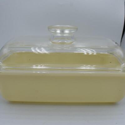 FireKing Cream dish w/ lid