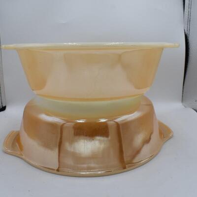 Set of 2 burnt orange Fireking dishes