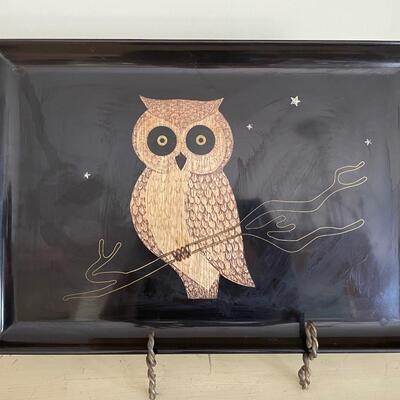 ST Vintage Owl Tray by Couroc
