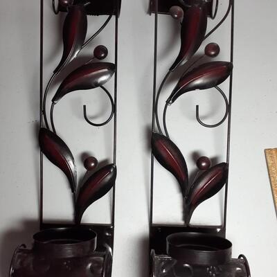 2 19in tall metal candle holders