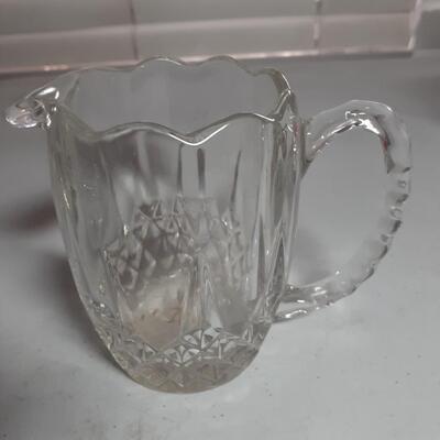 Vintage 4in tall crystal pitcher
