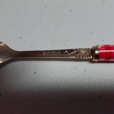9 24 carat plated mini spoons