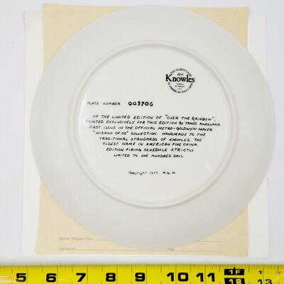 KNOWLES "OVER THE RAINBOW" WIZARD OF OZ COLLECTORS PLATE