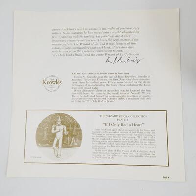 KNOWLES "IF I ONLY HAD A BRAIN" WIZARD OF OZ COLLECTORS PLATE