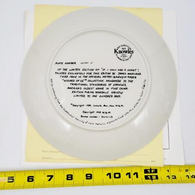 KNOWLES "IF I ONLY HAD A HEART" WIZARD OF OZ COLLECTORS PLATE