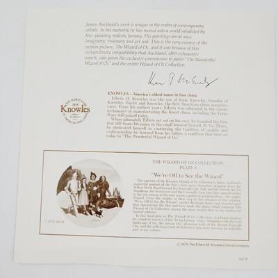 KNOWLES "THE WONDERFUL WIZARD OF OZ" WIZARD OF OZ COLLECTORS PLATE