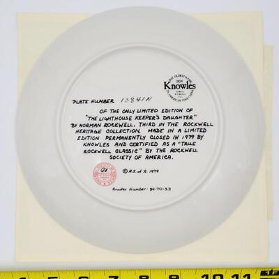KNOWLES "THE LIGHTHOUSE KEEPERS DAUGHTER" NORMAN ROCKWELL COLLECTORS PLATE