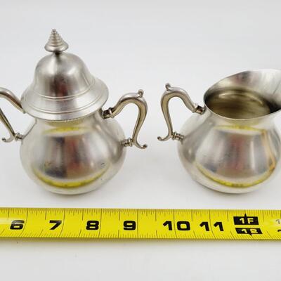ROYAL HOLLAND SLEEPY HOLLOW PEWTER TEA/ COFFEE / CREAMER / SUGAR SET