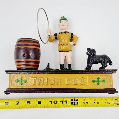 MADE IN TAIWAN CAST IRON BANK TRICK DOG
