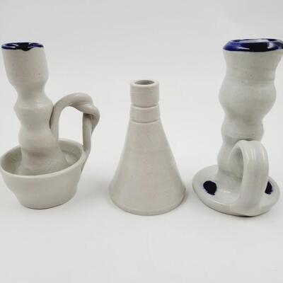 WILLIAMSBURG POTTERY HAND CSRVED SALT GLAZED SET