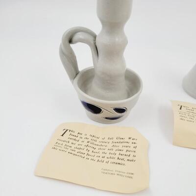WILLIAMSBURG POTTERY HAND CSRVED SALT GLAZED SET