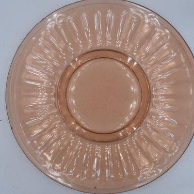 Pink depression glass platter