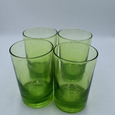 Small green glasses