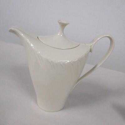 Sculpture Tea Pot, Creamer & Sugar Dishes By Lenox