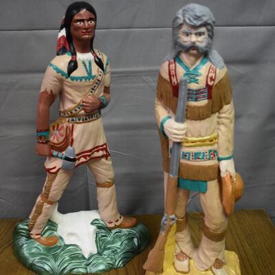 Cowboy and Indian statues