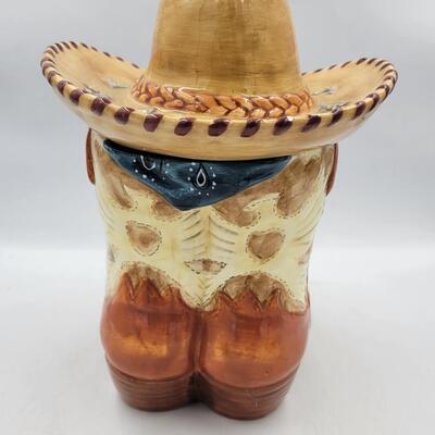 Popular Creations Western Boots and Hat Cookie Jar