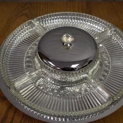 Crystal and silver lazy susan