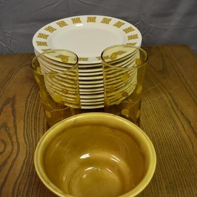 Yellow Floral Dish Set