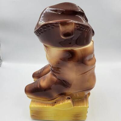 American Bisque Cowboy Boots Cookie Jar