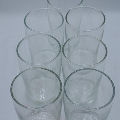 Small clear glass juice cups