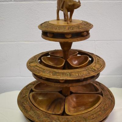 3 tiered wood appetizer tray