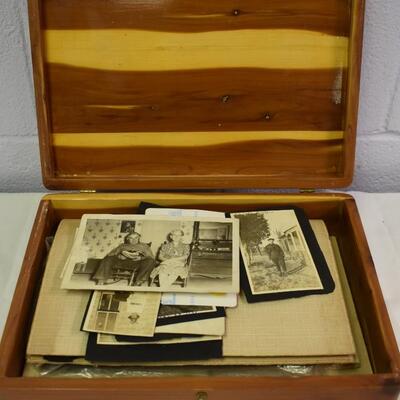 Wood box w/ old pictures