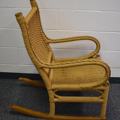 Beatiful Trimmed Wicker Rocker