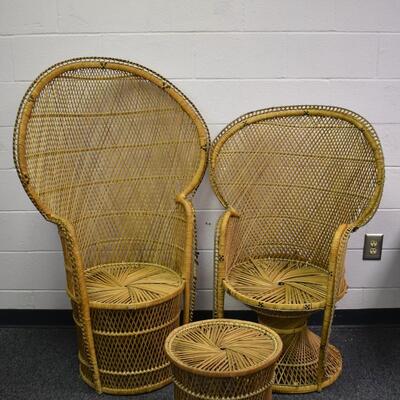 Wing Back Chairs w/ foot stool