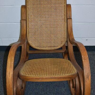 Wooden Wicker Rocker