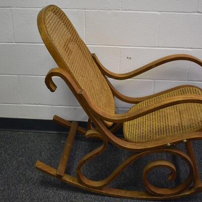Wooden Wicker Rocker