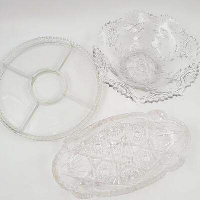 VINTAGE CLEAR GLASS DISH BUNDLE