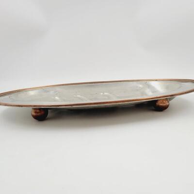 VINTAGE PILGRIM PEWTER & COPPER SERVING TRAY