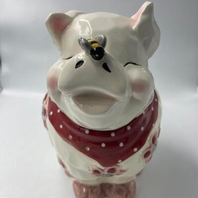 Pig and Bumble Bee Cookie Jar