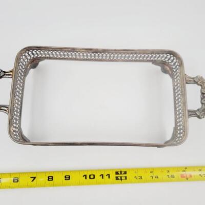 SHEFFIELD SILVER CO CASSEROLE HOLDER BUNDLE W/ CLEAR PYREX BOWL