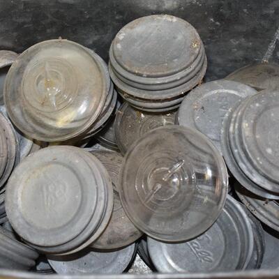 Lot of metal & glass jar lids